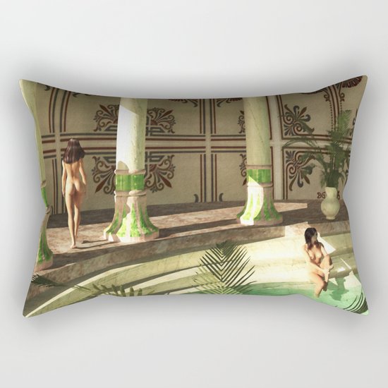 Greek bath beauties Rectangular Pillow