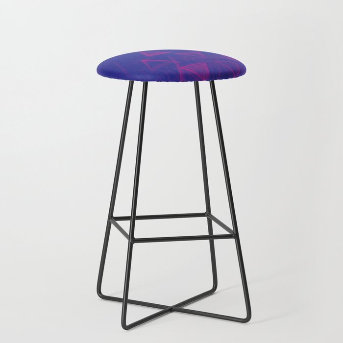 Abstract Triangles Blue And Purple Bar Stool