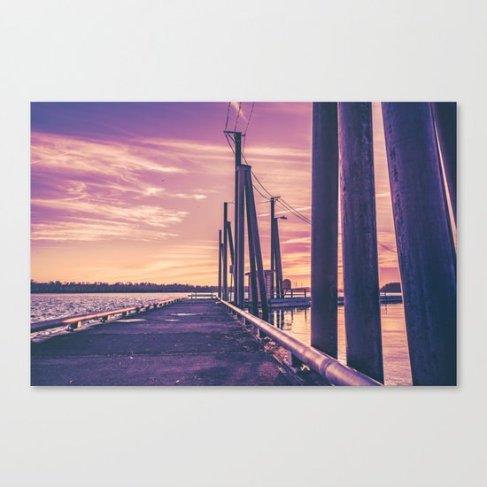 Water Sunset at the Dock Canvas Print