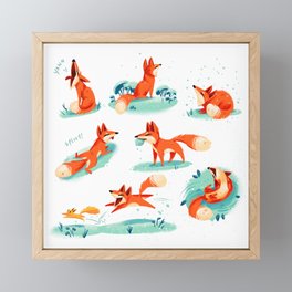 Foxy Poses Framed Mini Art Print
