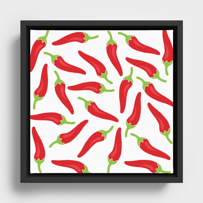 Hot Pepper pattern Framed Canvas