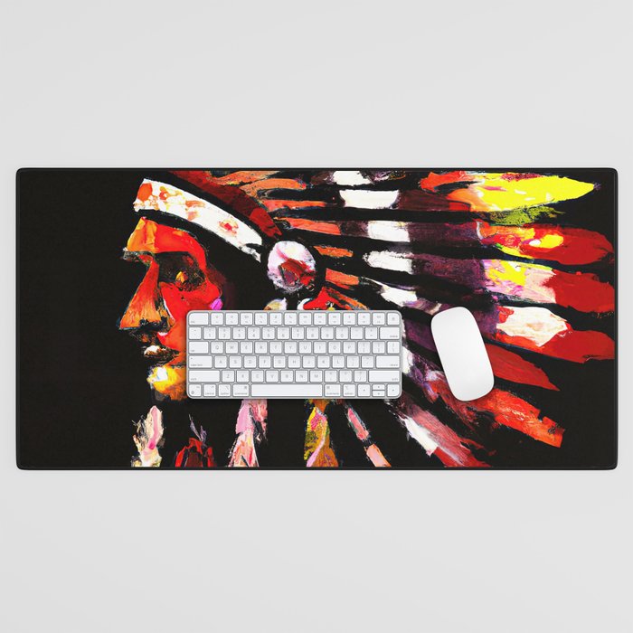 Native American Chief Desk Mat