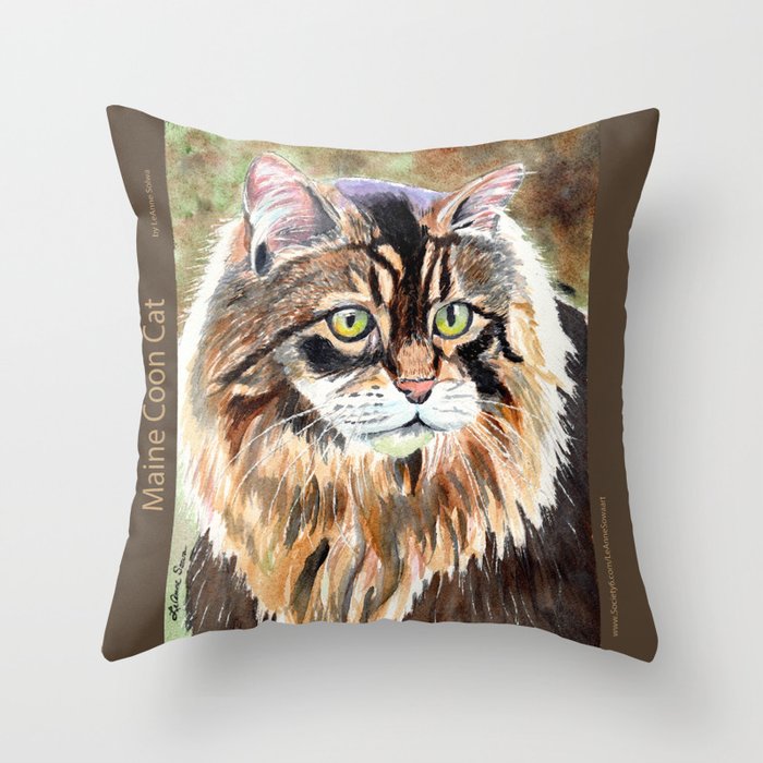 Maine Coon Cat Throw Pillow