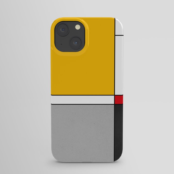 Mid century Modern yellow gray black red iPhone Case