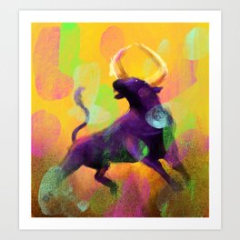 Ragging Bull Art Print