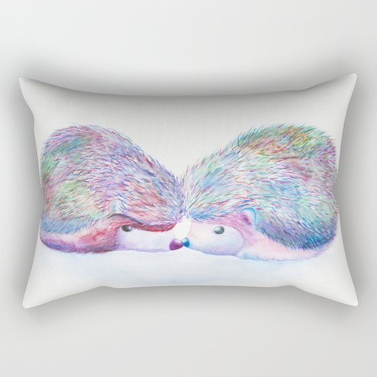 Watercolour Hedgehogs Rectangular Pillow