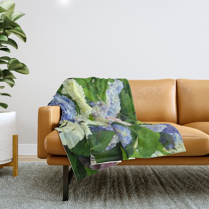 Hydrangea Flowers Mix Throw Blanket