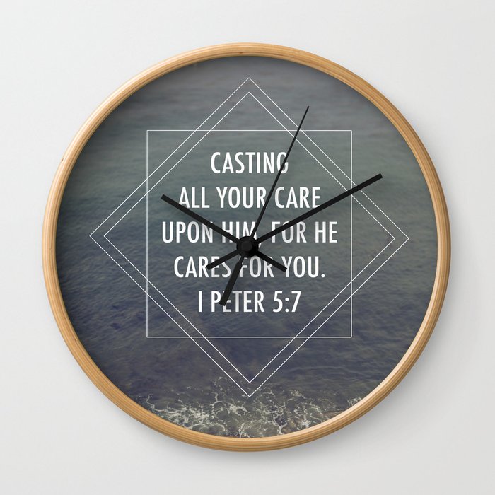 I Peter 5:7  /  Casting all Your Care Wall Clock