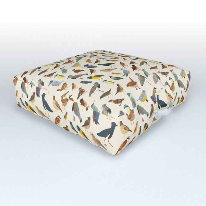 Great collection of birds illustrations  Outdoor Floor Cushion