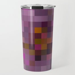 graphic design geometric pixel square pattern abstract in pink purple yellow Travel Mug