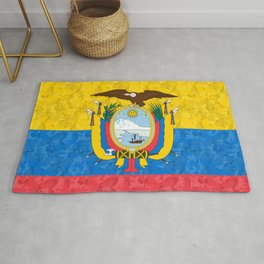 65 MCMLXV Ecuador Flag Camouflage Pattern Area & Throw Rug