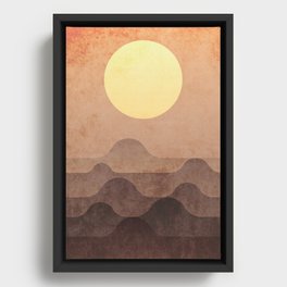 sunrise, hills Framed Canvas