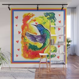 Rainbow Wings Hummingbird Wall Mural