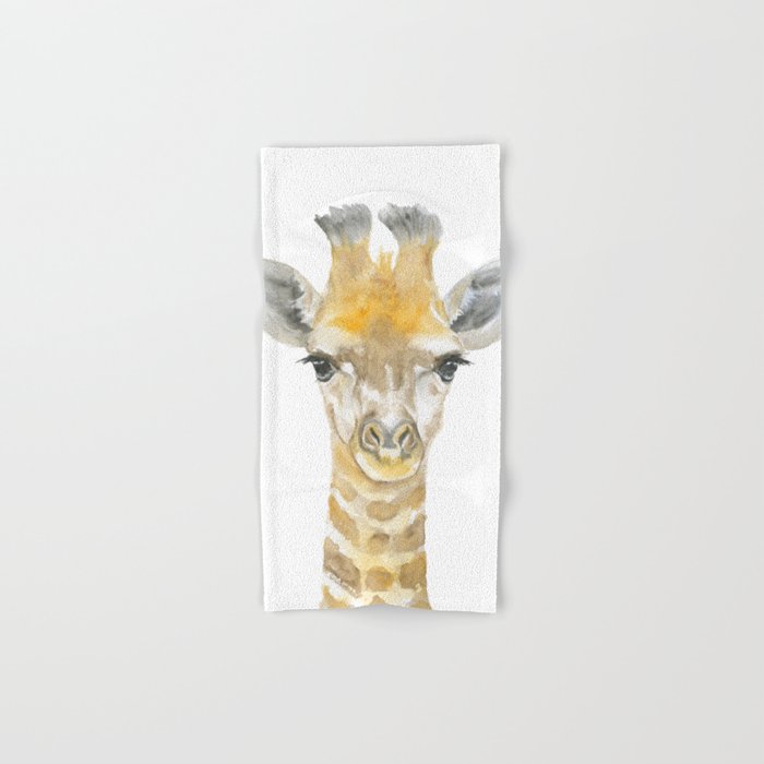 Baby Giraffe Watercolor Hand & Bath Towel
