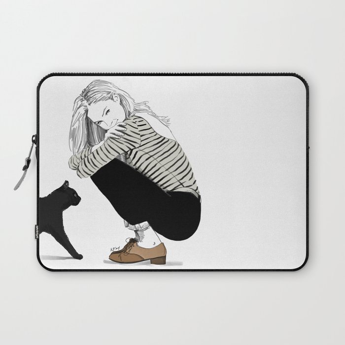 A Black Cat Named Ollie Laptop Sleeve By Designaday Society6