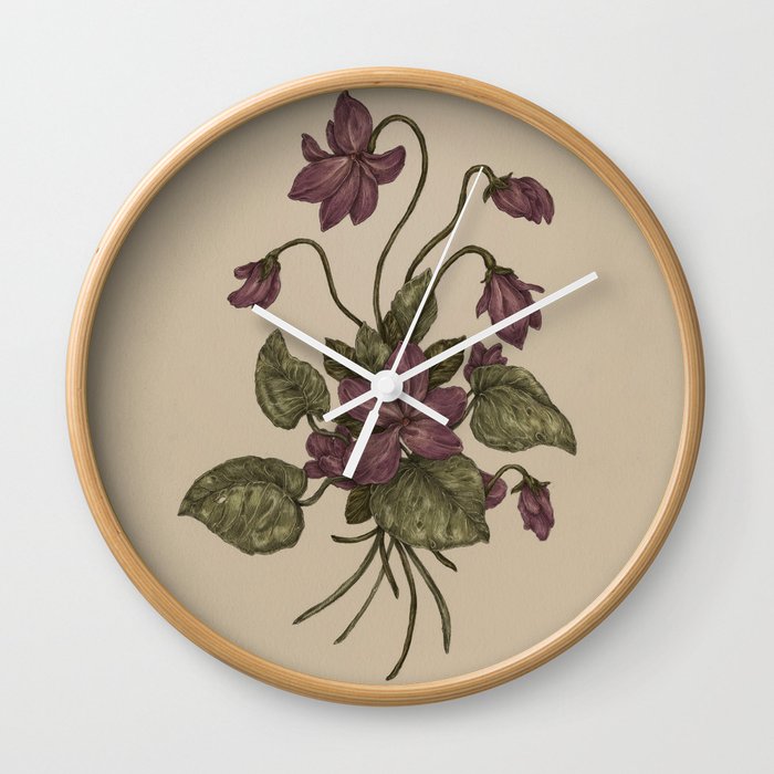 Violets Wall Clock