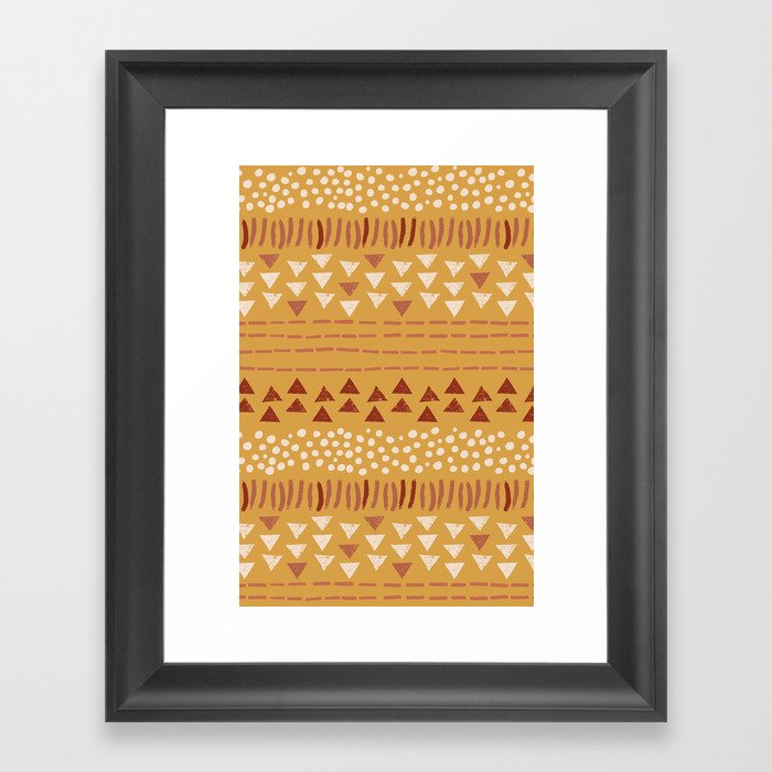 Pattern in Gold Framed Art Print