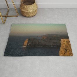 Sunset glow on cliffs of Sagres Portugal Rug | Cliff, Portugal, Sky, Traveldestinations, Photo, Vacations, Tourism, Digital, Sagres, Nopeople 