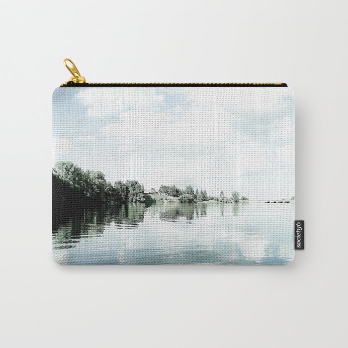 Nature mirror of blue northern lake water on a cloudy day Carry-All Pouch