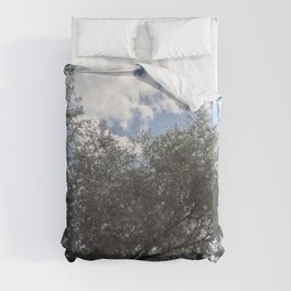 Grey tree on a blue summer sky up vision Duvet Cover