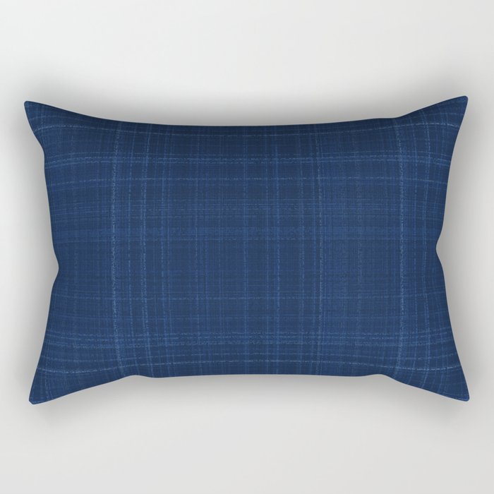 Burlap texture. Midnight blue. Rectangular Pillow
