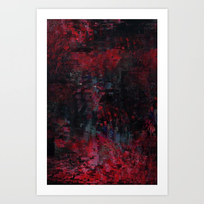 Blackredblue Art Print | Graphic-design, Digital, Abstract, Technical, Blue, Red