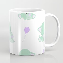 Elephants - Green and Purple Coffee Mug
