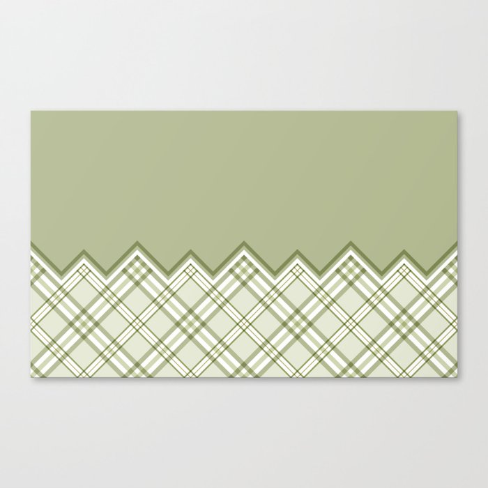 Sage green plaid tartan pattern Canvas Print