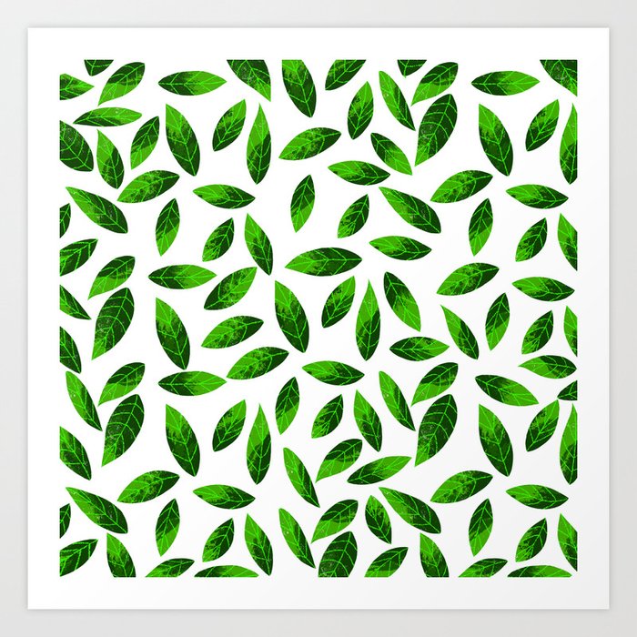 green leaf pattern Art Print