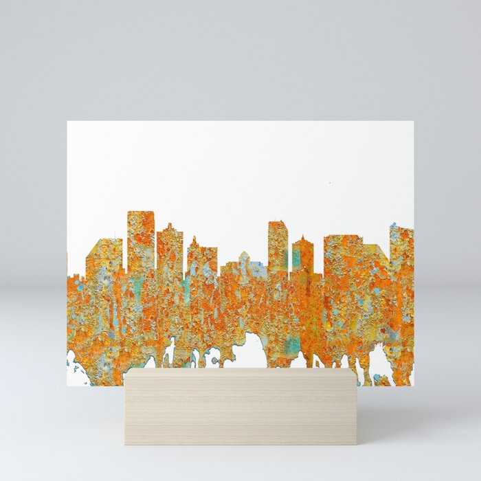 Atlantic City Skyline - Rust Mini Art Print