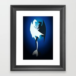 Toothless & Light Fury Framed Art Print