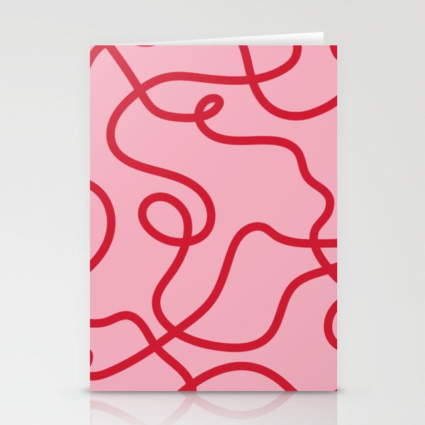 Abstract Lines pink and red Stationery Cards