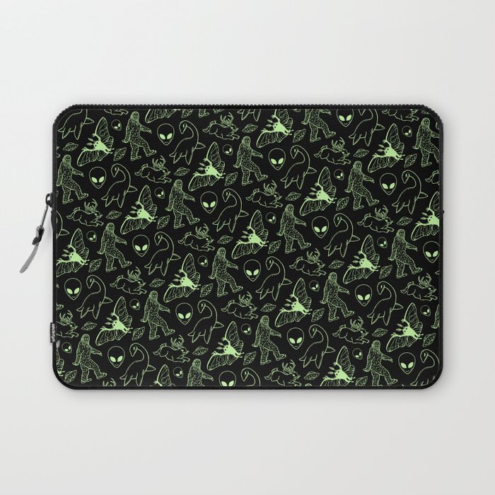 Cryptid Pattern: Green Lines Laptop Sleeve