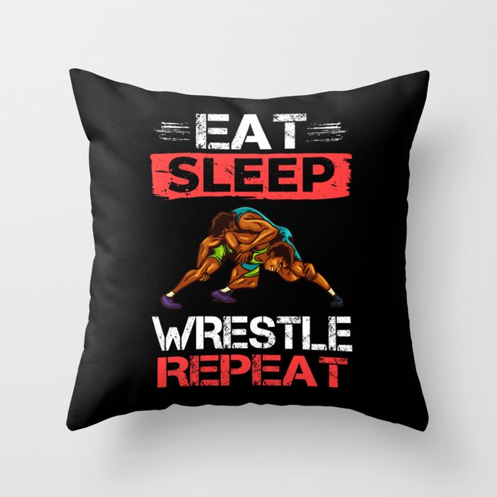 Wrestling Training Coach Team Fighter Sport Throw Pillow