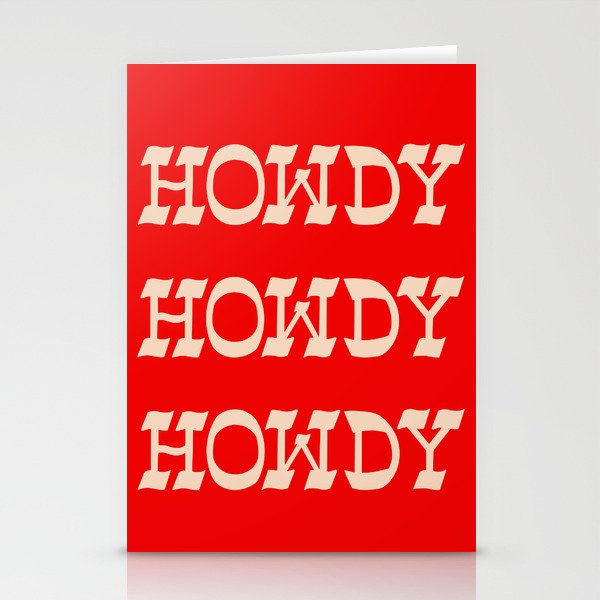 Howdy Howdy!  Red and white Stationery Cards