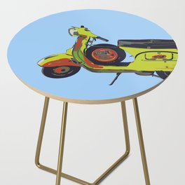 vespa scooter blue Yellow red Side Table