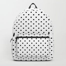 Small Black Polkadots Spots On White Background Backpack