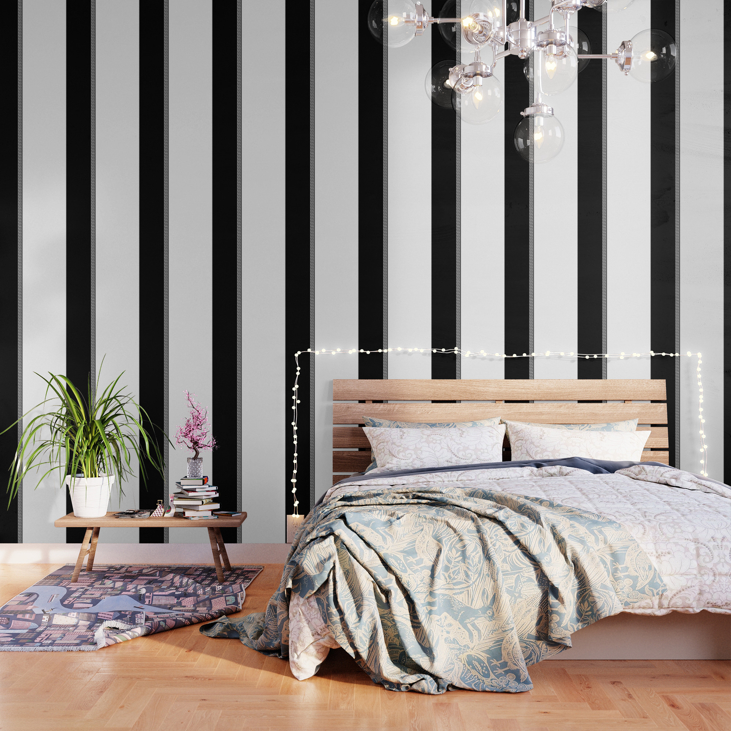 Greek Key 2 White And Black Wallpaper By Artbysamanthaperezz Society6
