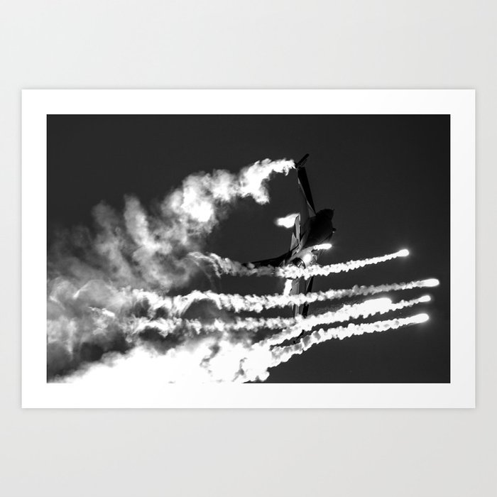 Belgian F16 and Flares Art Print