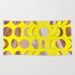 Yellow Moons Beach Towel