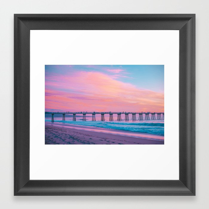 Cotton Candy Sunset Framed Art Print By Newburydesigns Society6