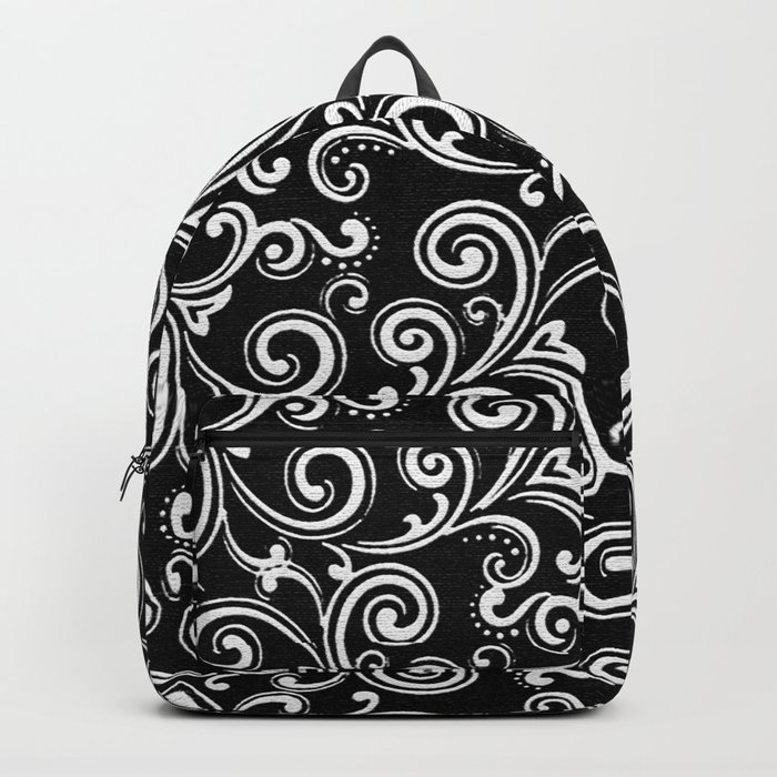 black and white swirls Backpack by Sylvia Cook Photography Society6