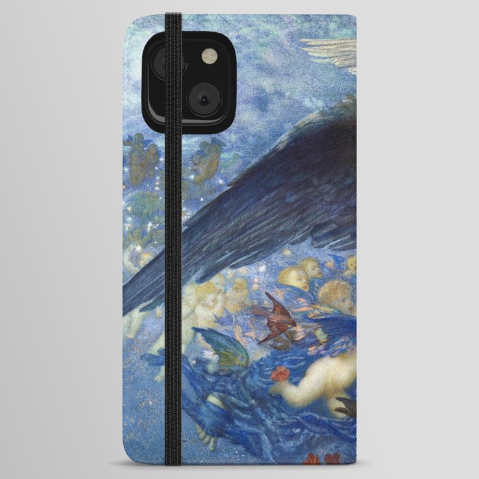 Night with her Train of Stars, 1912, Edward Robert Hughes iPhone Wallet Case