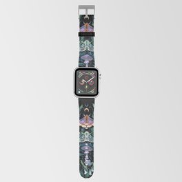 Sphinx Moth Moon Garden Apple Watch Band | Mushroom, Botanical, Nature, Floral, Painting, Moth, Lunar, Moon, Nocturnal, Gouache 