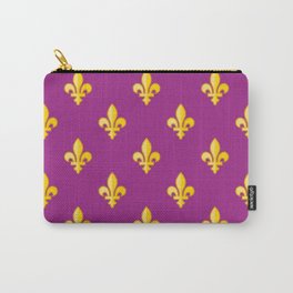 Mardi Gras Gold Fleur-de-lis on Purple Carry-All Pouch