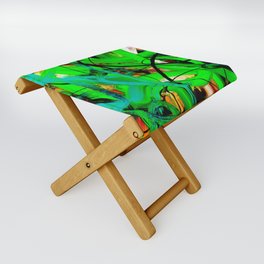 Abstract expressionist painting. Contemporary Art.  Folding Stool
