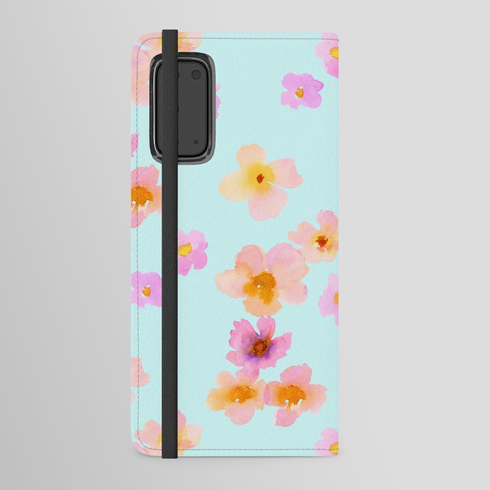 Watercolor Floating Flowers Android Wallet Case