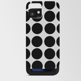 Retro Modern Midi Black Polka Dots On White iPhone Card Case