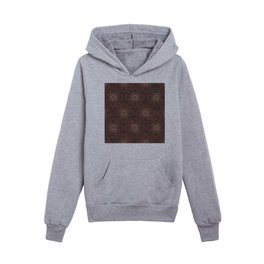 Geometric Floral Pattern in a Subdued Burgundy with Hints of Green Undertones Kids Pullover Hoodies