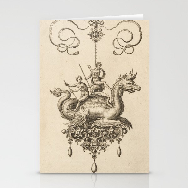 Poseidon and the Kraken Stationery Cards